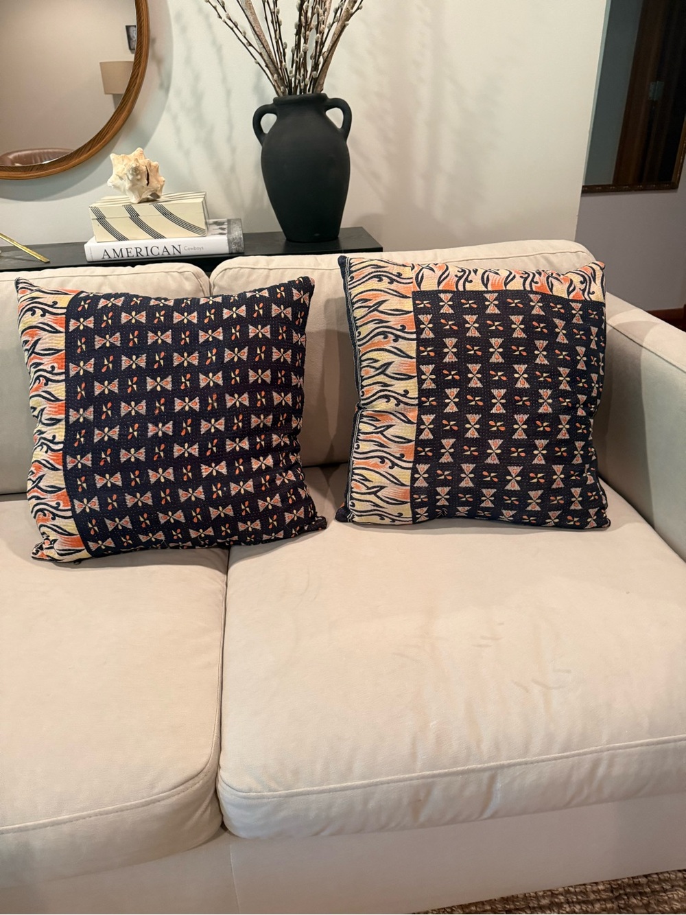 Kantha pillow covers set of two